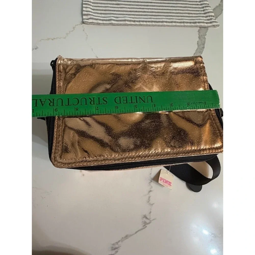Victoria's Secret PINK Metallic Rose Gold Insulated Cooler Bag Shoulder Strap